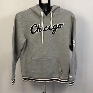Chicago White Sox Hoodie Mens Medium Gray Script MLB Baseball New Era Pullover‎